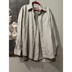 Fairway & Greene The Club Shirt  XL Green Striped Button Down Long Sleeve Cotton